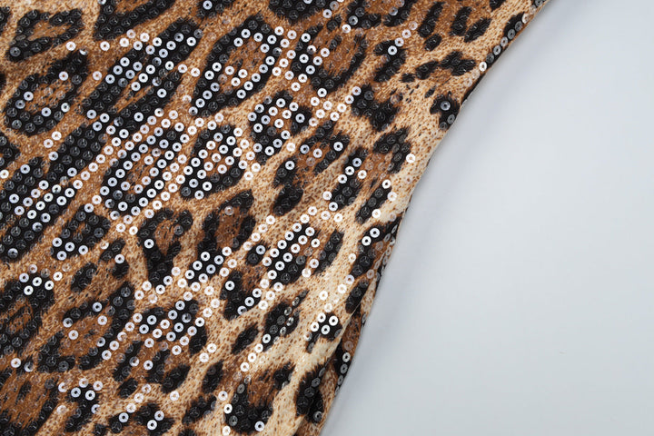 Leopard print glitter slit lace cami midi dress  | Festival Outfits Women