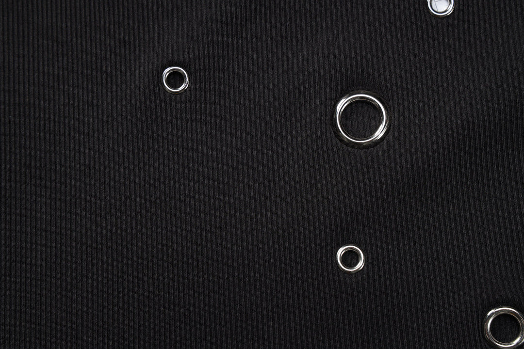 Ribbed square neck hollow out solid tank cut out top  | Festival Outfits Women