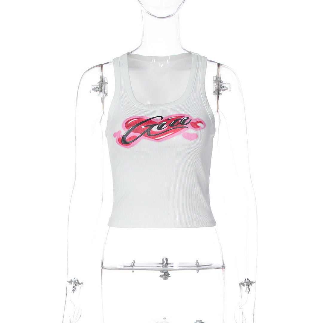Sweetheart pattern u neck tank top  | Festival Outfits Women