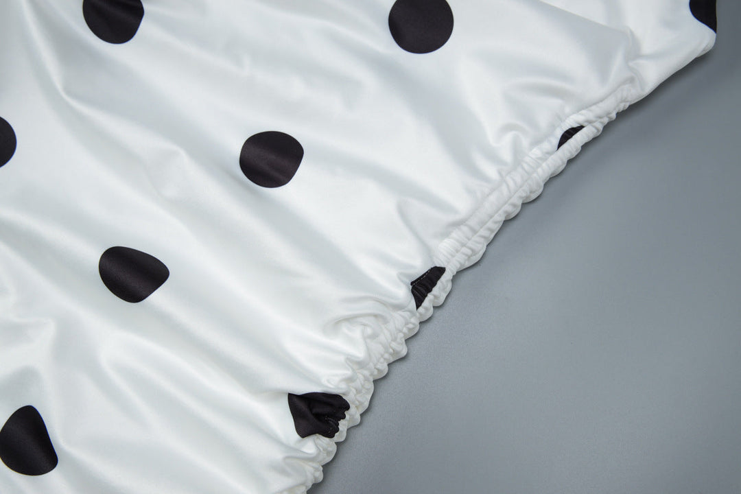 Off shoulder polka dot drawstring mini dress  | Festival Outfits Women
