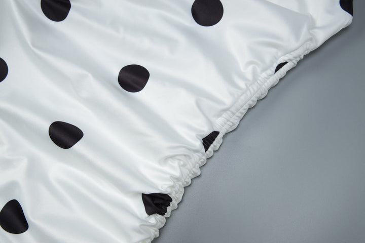 Off shoulder polka dot drawstring mini dress  | Festival Outfits Women