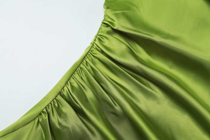 Square neck gloves ruched cami maxi dress  | Festival Outfits Women