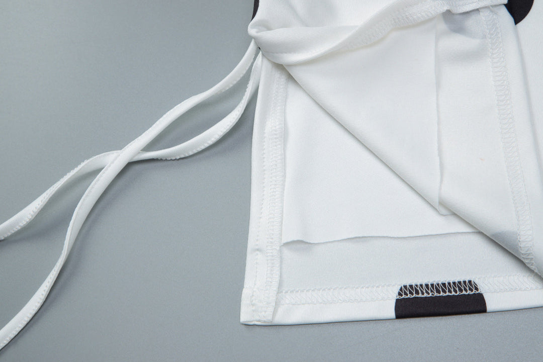 Off shoulder polka dot drawstring mini dress  | Festival Outfits Women