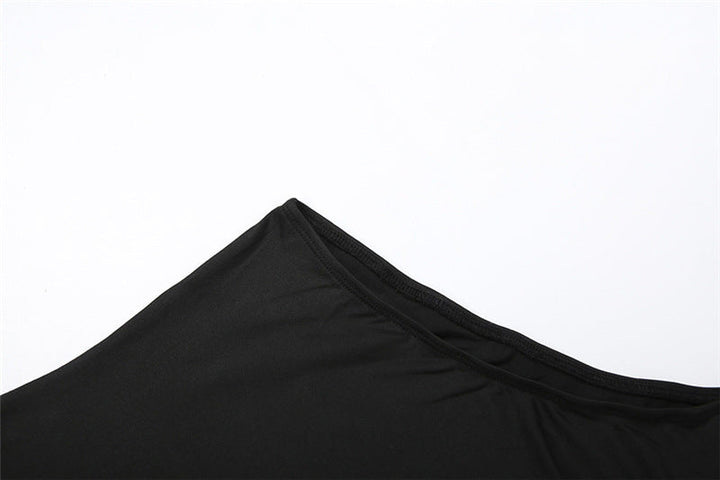 High neck one shoulder solid maxi dress  | Festival Outfits Women