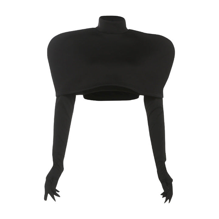 High neck 2 piece solid crop top  | Festival Outfits Women