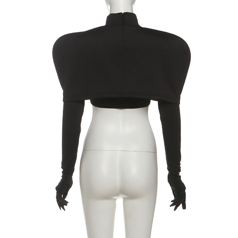 High neck 2 piece solid crop top  | Festival Outfits Women