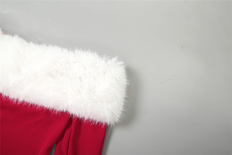 Off shoulder long sleeve fluffy mini dress  | Festival Outfits Women