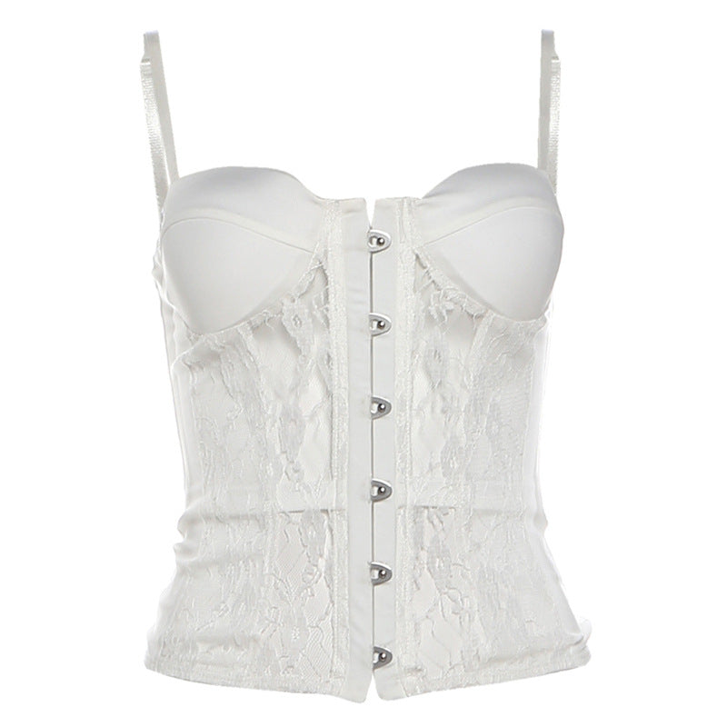 Padded button lace cami top  | Festival Outfits Women