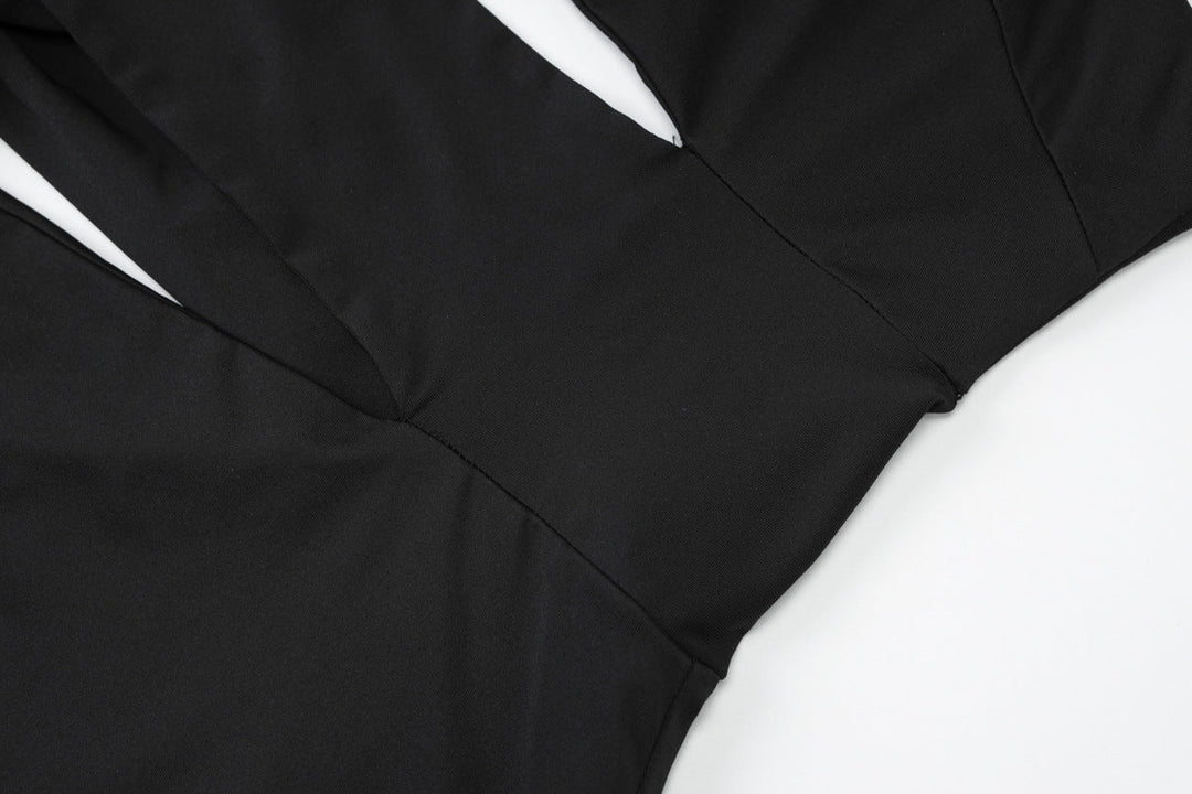 Halter hollow out irregular button slit cut out maxi dress  | Festival Outfits Women