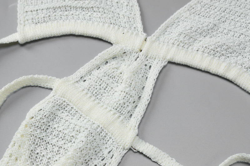 Halter self tie hollow out v neck cut out maxi dress  | Festival Outfits Women