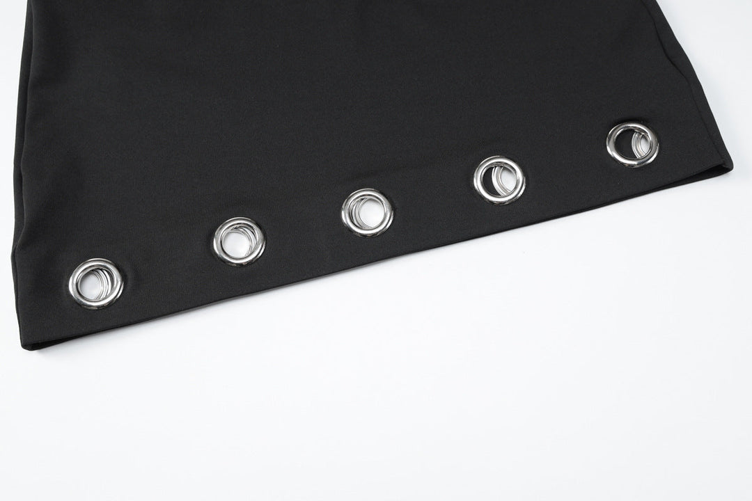 Hollow out A line solid cut out mini skirt  | Festival Outfits Women