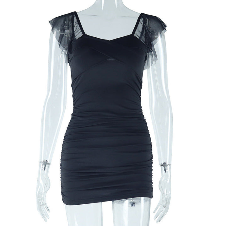 Ruched mesh backless mini dress  | Festival Outfits Women
