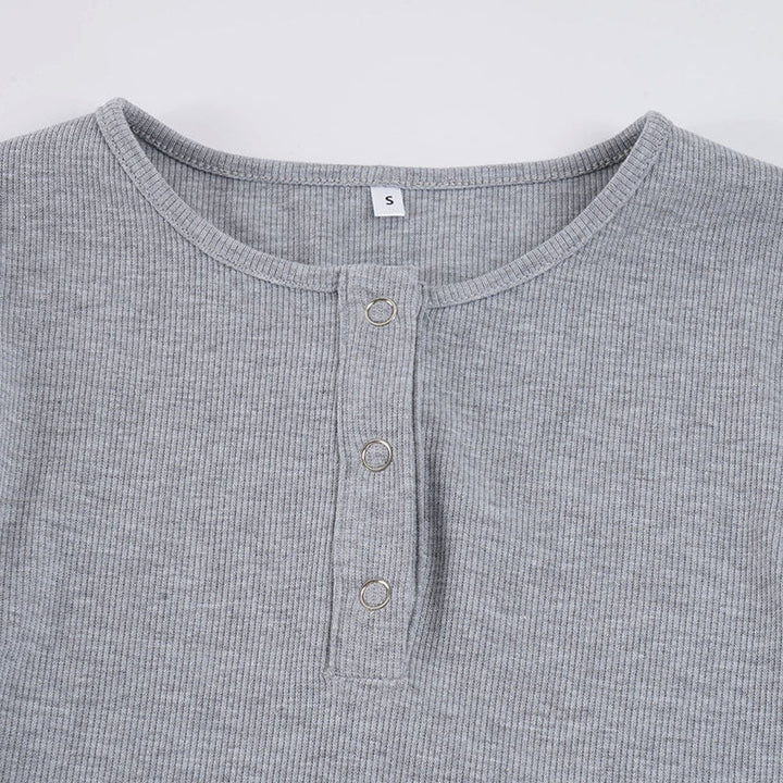 Long sleeve crewneck button self tie pant set  | Festival Outfits Women