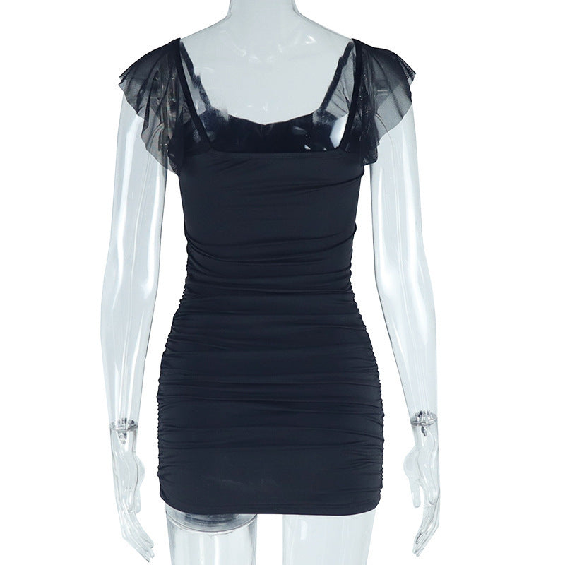 Ruched mesh backless mini dress  | Festival Outfits Women