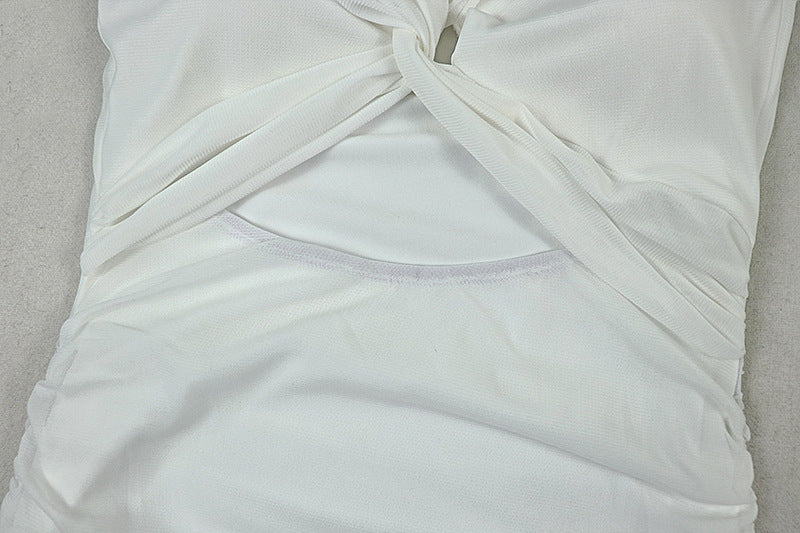 Long sleeve off shoulder halter hollow out mesh cut out maxi dress  | Festival Outfits Women