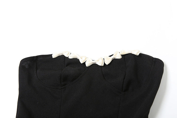 Sweetheart neck bowknot lace hem mini dress  | Festival Outfits Women