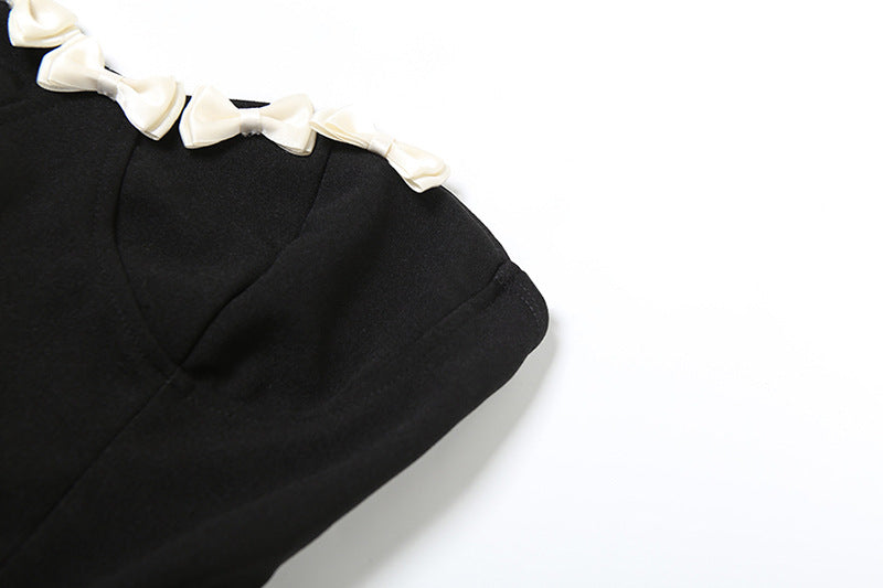 Sweetheart neck bowknot lace hem mini dress  | Festival Outfits Women