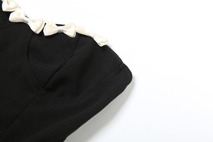 Sweetheart neck bowknot lace hem mini dress  | Festival Outfits Women