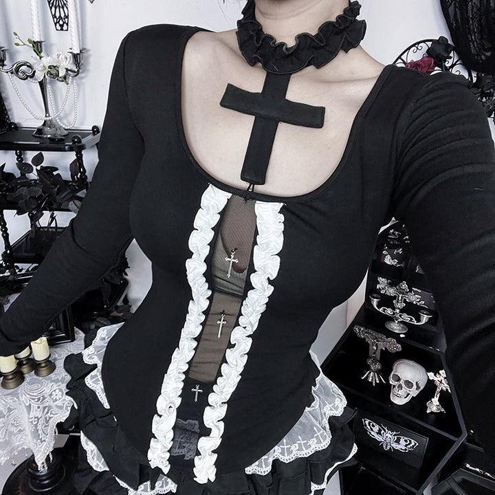 Halter long sleeve ruffle top  | Festival Outfits Women