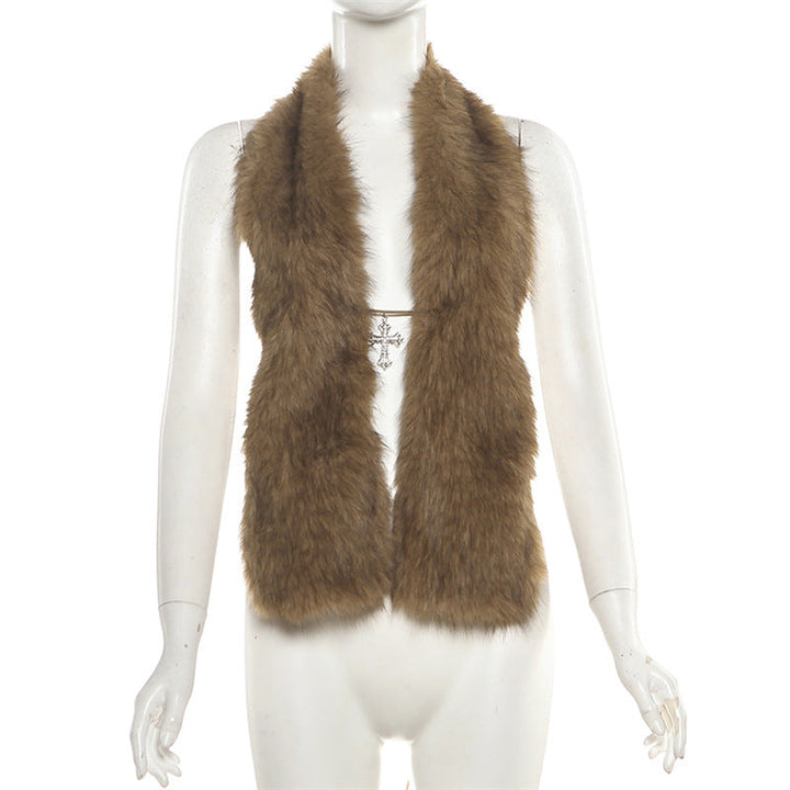 Halter self tie fluffy backless top  | Festival Outfits Women