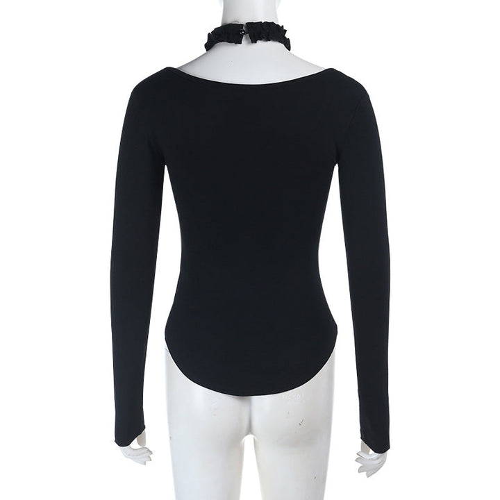 Halter long sleeve ruffle top  | Festival Outfits Women