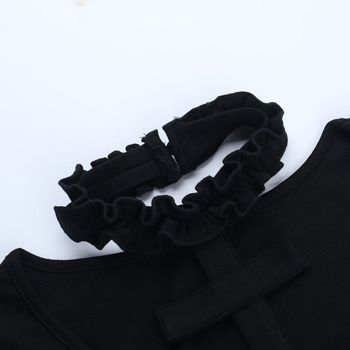 Halter long sleeve ruffle top  | Festival Outfits Women