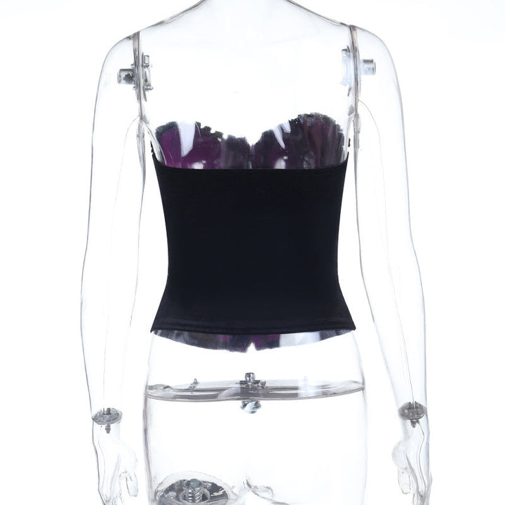 Sweetheart neck lace hem button top  | Festival Outfits Women