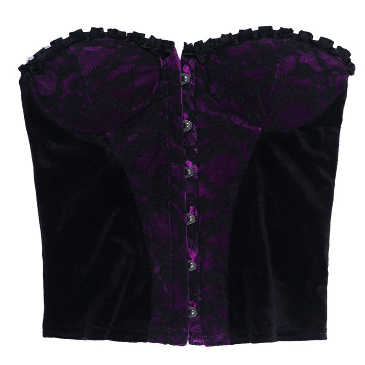 Sweetheart neck lace hem button top  | Festival Outfits Women