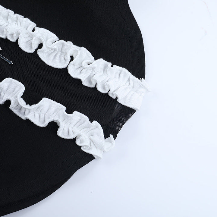 Halter long sleeve ruffle top  | Festival Outfits Women