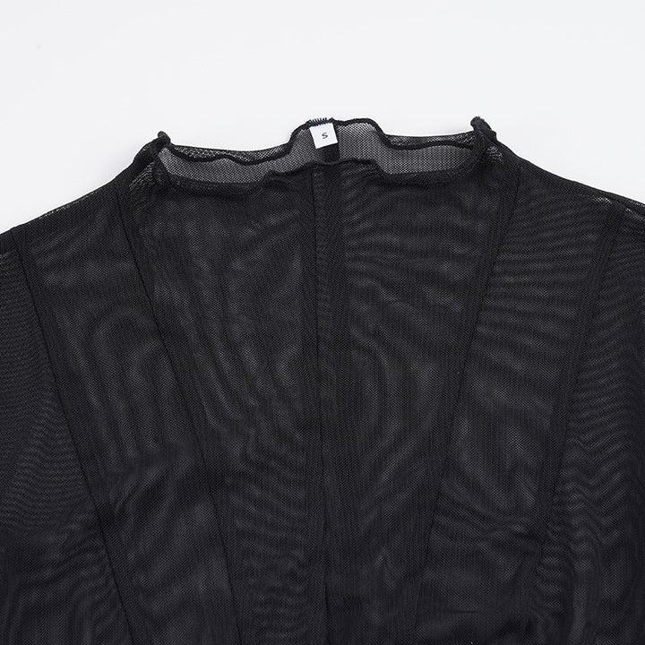 Long sleeve mesh corset bodysuit  | Festival Outfits Women