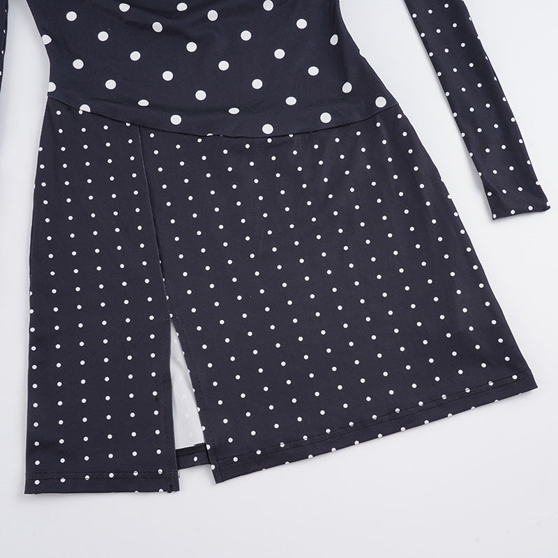 Polka dot slit v neck cami mini dress  | Festival Outfits Women