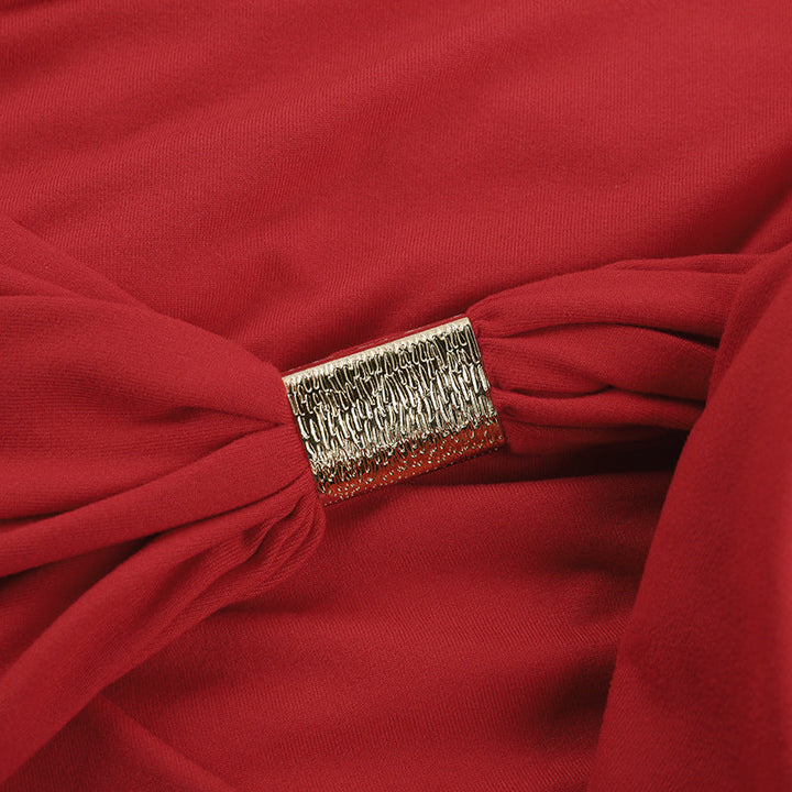 Self tie halter v neck ruched backless mini skirt set  | Festival Outfits Women