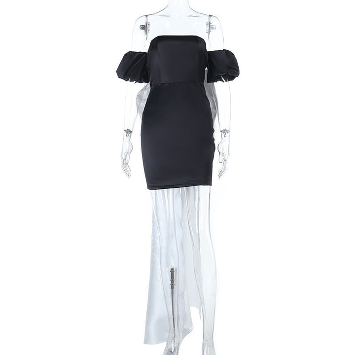 Bowknot ruched off shoulder tube mini dress  | Festival Outfits Women