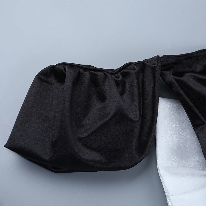 Bowknot ruched off shoulder tube mini dress  | Festival Outfits Women