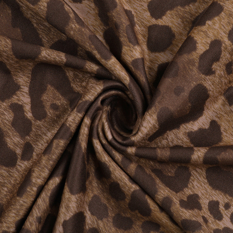 Leopard print v neck backless cami maxi dress  | Festival Outfits Women