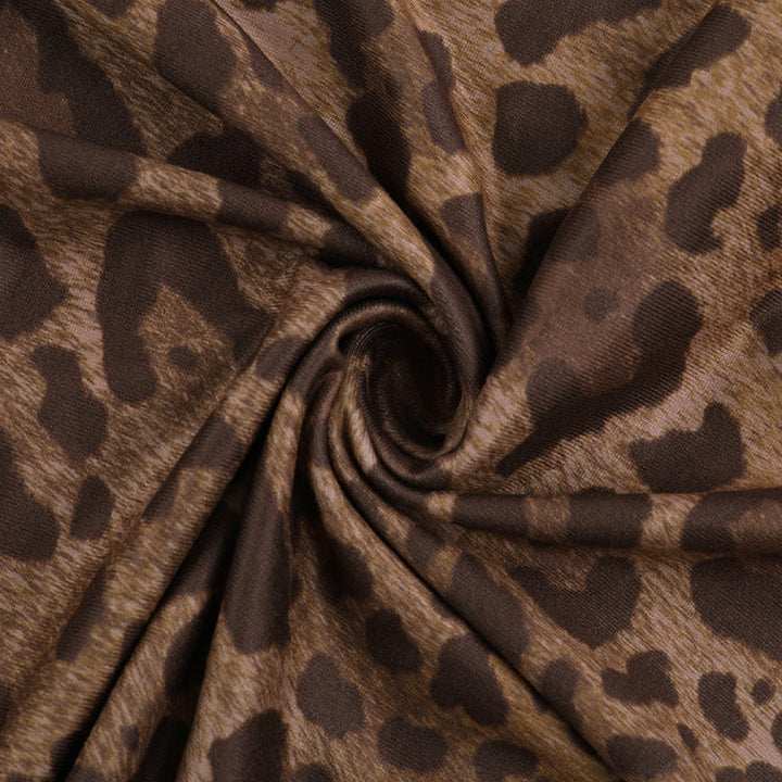 Leopard print v neck backless cami maxi dress  | Festival Outfits Women