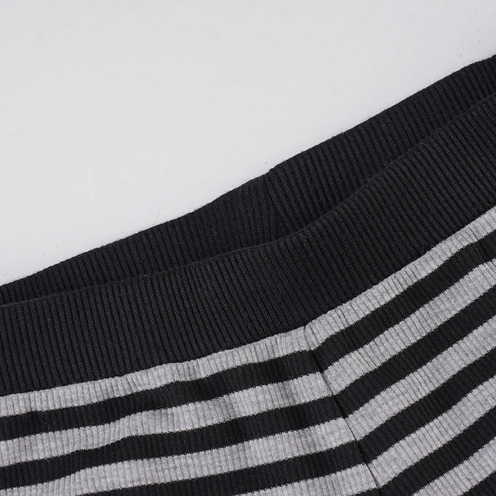 Long sleeve striped square neck low rise pant set  | Festival Outfits Women
