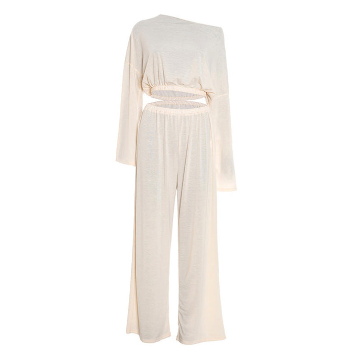 Long sleeve crewneck ruched medium rise pant set  | Festival Outfits Women