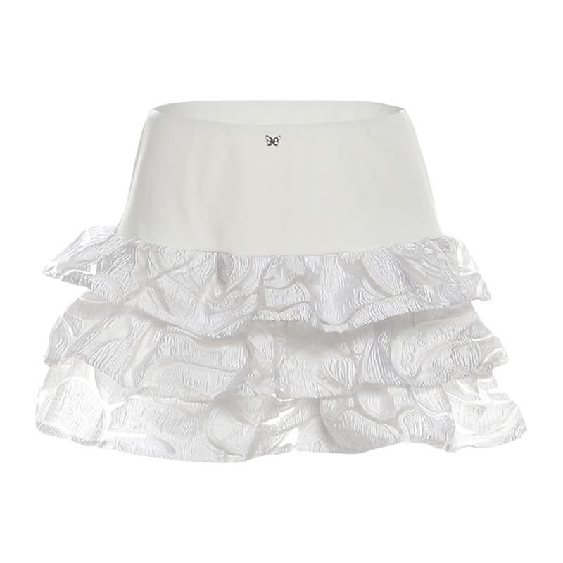 Butterfly applique ruffle mini skirt  | Festival Outfits Women
