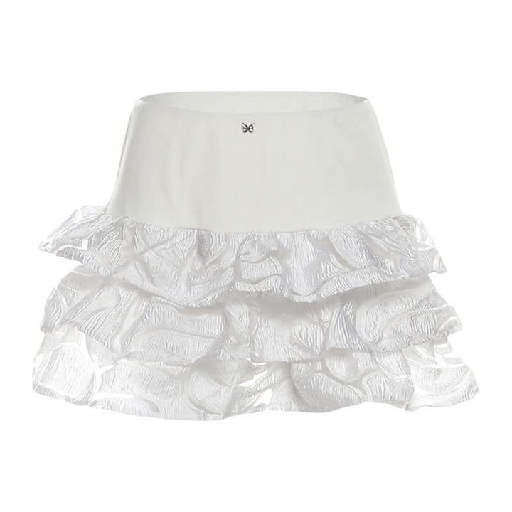 Butterfly applique ruffle mini skirt  | Festival Outfits Women