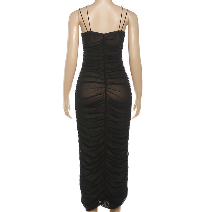 Ruched mesh cami maxi dress  | Festival Outfits Women
