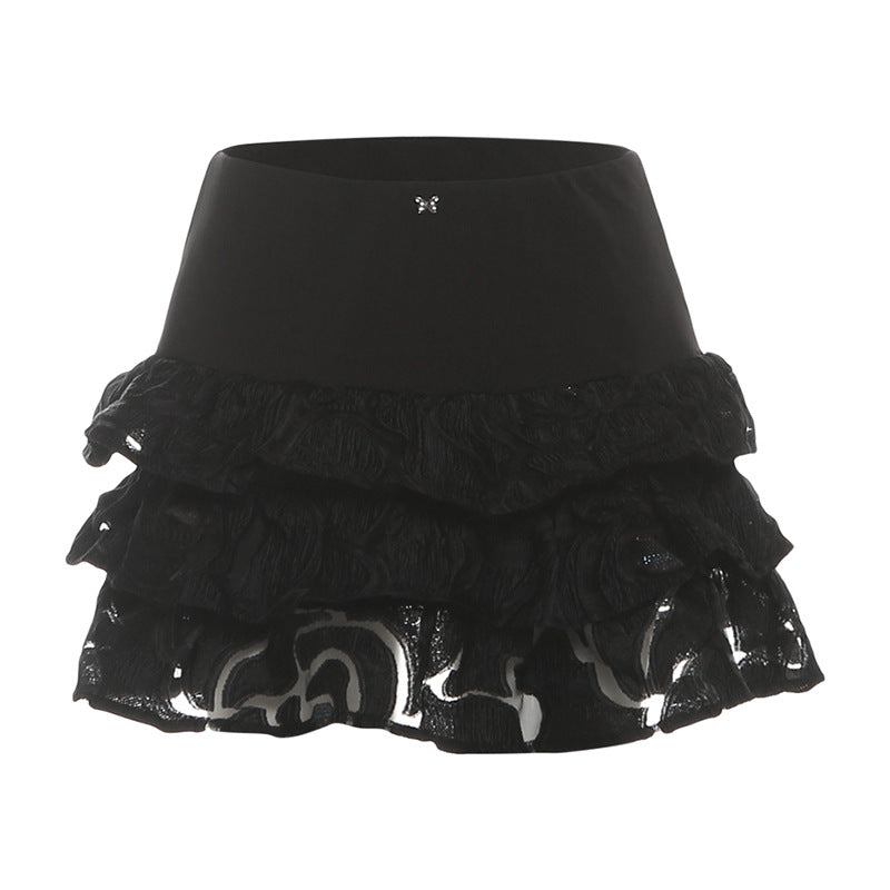 Butterfly applique ruffle mini skirt  | Festival Outfits Women