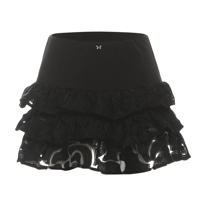 Butterfly applique ruffle mini skirt  | Festival Outfits Women