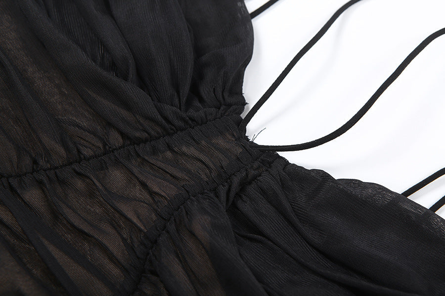 Ruched mesh cami maxi dress  | Festival Outfits Women