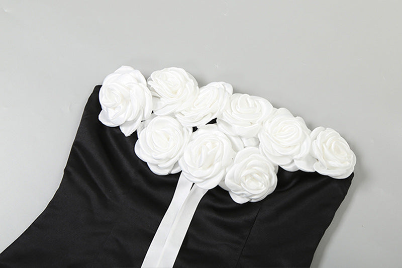 Flower applique zip-up mini dress  | Festival Outfits Women