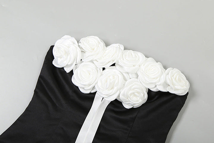 Flower applique zip-up mini dress  | Festival Outfits Women