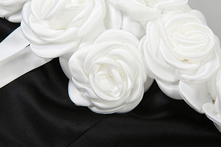 Flower applique zip-up mini dress  | Festival Outfits Women