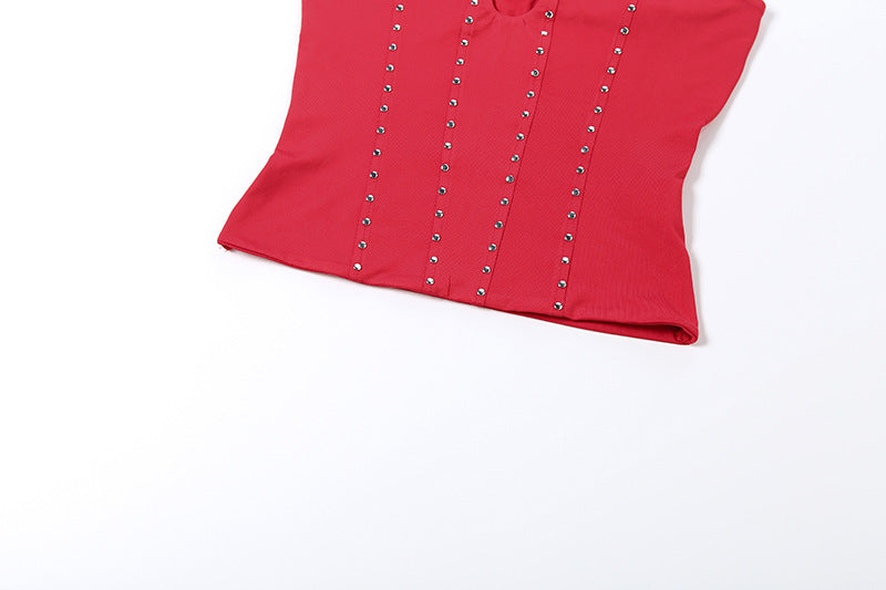 Sweetheart neck hollow out cut out top  | Festival Outfits Women