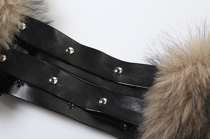 Fluffy slit buckle mini skirt  | Festival Outfits Women