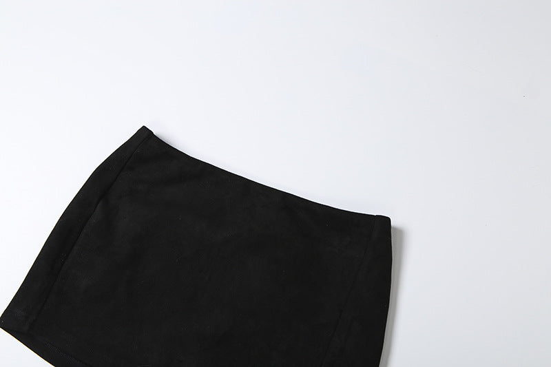 Fluffy slit buckle mini skirt  | Festival Outfits Women